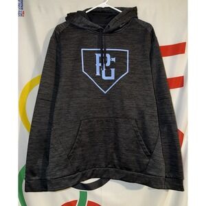 Perfect Game Hoodie Mens Large Gray & Baby Blue Pullover Baseball